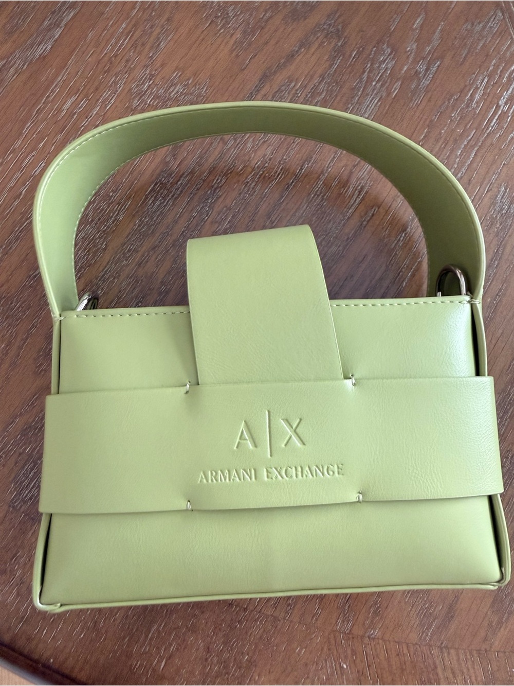 Armani Exchange Lime Green Top-Handle Shoulder Bag